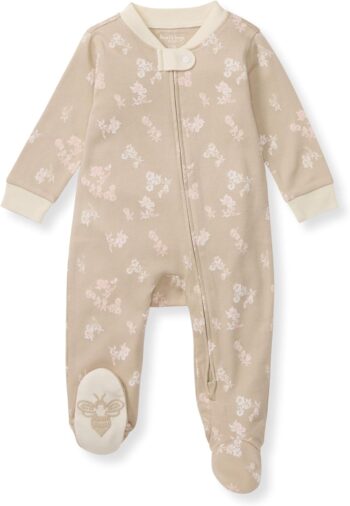 best  dress  for girl baby Burt's Bees Baby Girls Zip Front One-Piece Pajamas, Sleep & Play Loose Fit, 100% Organic Cotton, Newborn  - best price kids girl dress in best baby specials