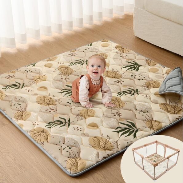 best baby Activity & Entertainment products   Blissful Diary Baby Play Mats for Floor, 50x50 Playpen Mat, Thicken Cushioning Padding Foam Playmate for Baby and Toddlers Infants, Non-Slip & Machine Washable, Earth Tones Design  -  baby  in best baby specials