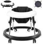 best  baby walkers for baby Baby Walker, Foldable 9-Gear Height Adjustable Baby Walker with Wheels, Infant Toddler Walker with Foot Pads, Anti-Fall Baby Walkers and Activity Center Bouncer Combo for Boys and Girls 6-24 Months  - best price baby  walker in best baby specials