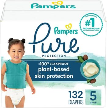 best Strollers  for baby Pampers Baby Diapers - Pure Protection - Size 5, 132 Count, for up to 100% Leakproof, Premium Plant-based Skin Protection  - best price baby Strollers  in best baby specials