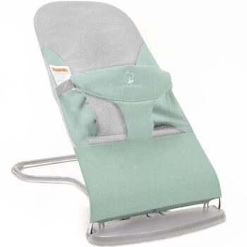 best  baby Bouncers for baby ComfyBumpy Ergonomic Baby Bouncer Seat - Bonus Travel Carry Case - Safe, Portable Bouncing Chair with Adjustable Height Positions - Infant Sleeper Bouncy Seat Perfect for Newborn Babies (Green)  - best price baby  Bouncers in best baby specials