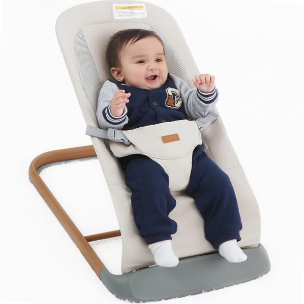 best  baby Bouncers for baby AMKE CooCon Baby Bouncer,Ergonomic Bouncer Seat for Babies with 3 Recline Positions,Portable Newborn Bouncer Seat, Mesh Design Bouncers for Infants,Beige  - best price baby  Bouncers in best baby specials
