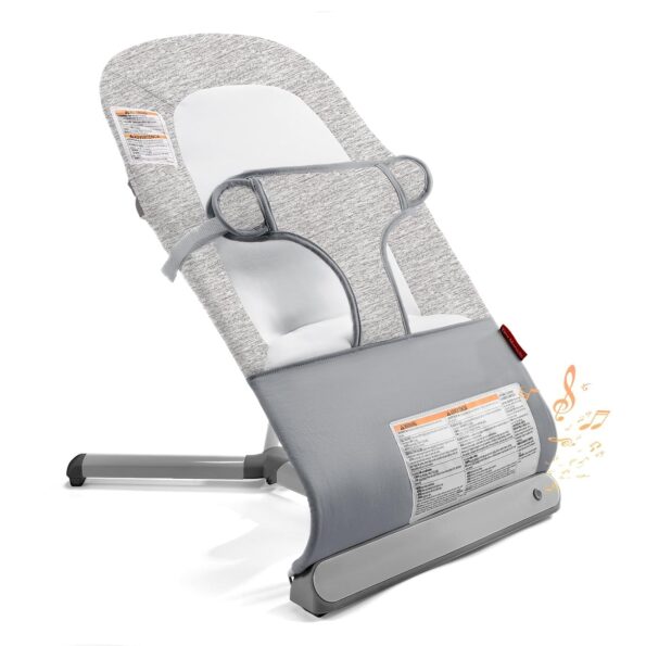 best  baby Bouncers for baby Baby Bouncer – Baby Bouncer seat, Infants Bouncy Seat with Music, Compact & Foldable, Machine Washable Seat Pad, Ideal for Newborns 0-9 Months, Max Weight 19.8lbs (Grey)  - best price baby  Bouncers in best baby specials
