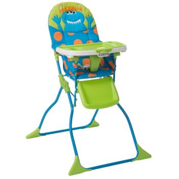 Best chair  Cosco Kids Simple Fold Folding High Chair for Babies and Toddlers (from 6 Months to 50 lbs) Simple Fold Deluxe with 3-Position Tray, Portable High Chair, Monster Syd  - best price baby   moms chair for baby in best baby specials