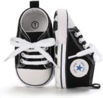 Unisex Baby Girls Boys Canvas High-top Shoes, Newborn Infant Anti-Slip