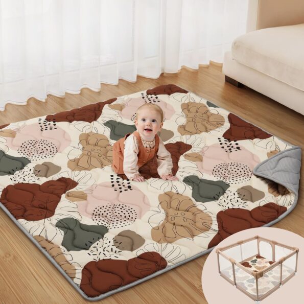 best baby Activity & Entertainment products   Blissful Diary Baby Play Mats for Floor, 50x50 Crawling Mat for Playpen, Thicken Soft Padding Foam Playmats for Babies and Toddlers Infants, Foldable and Machine Washable, Boho Design  -  baby  in best baby specials