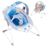 best  baby Bouncers for baby Baby Bouncer Soothing Infant Seat, Portable Baby Bouncer with Music Foldable Indoor & Outdoor Use for Baby 0-6 Months 6-20 lbs,Blue  - best price baby  Bouncers in best baby specials