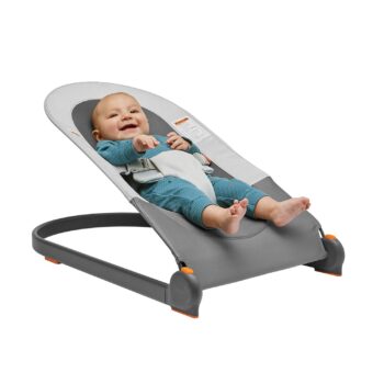 best  baby Bouncers for baby Boon Slant Portable Baby Bouncer - Folding Baby Seat for Infants - Lightweight Portable Baby Chair with Machine Washable Fabric and 3-Point Harness - Gray  - best price baby  Bouncers in best baby specials