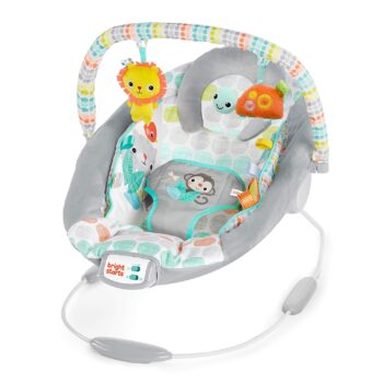 best  baby Bouncers for baby Bright Starts Comfy Baby Bouncer Soothing Vibrations Infant Seat - Taggies, Music, Removable -Toy Bar, 0-6 Months Up to 20 lbs (Whimsical Wild)  - best price baby  Bouncers in best baby specials