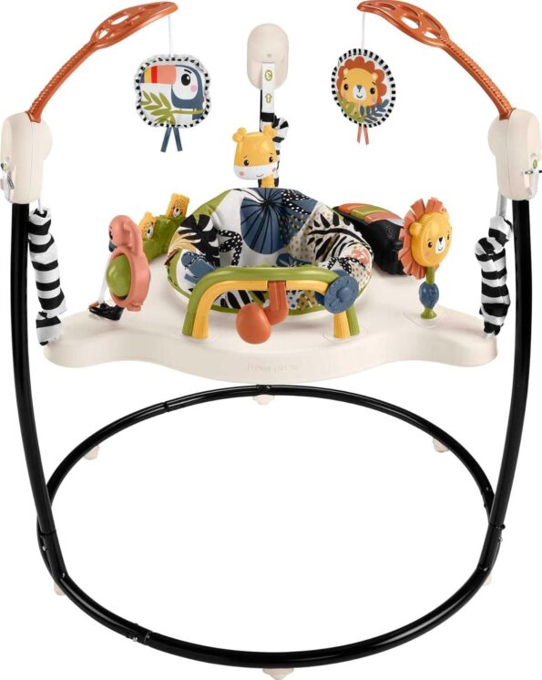 best  baby Bouncers for baby Fisher-Price Baby Bouncer Palm Paradise Jumperoo Activity Center with Music Lights Sounds and Developmental Toys​  - best price baby  Bouncers in best baby specials