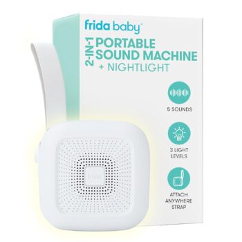 best  baby Bouncers for baby Frida Baby 2-in-1 Portable Sound Machine for Baby + Nightlight | White Noise Sound Machine for Baby with 5 Soothing Sounds & 3 Nightlight Modes | Travel Sound Machine Attaches to Strollers, Car Seats  - best price baby  Bouncers in best baby specials