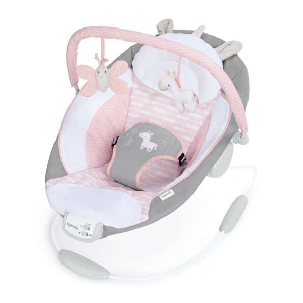 best  baby Bouncers for baby Ingenuity Soothing Baby Bouncer Infant Seat with Vibrations, -Toy Bar & Sounds, 0-6 Months Up to 20 lbs (Pink Flora the Unicorn)  - best price baby  Bouncers in best baby specials