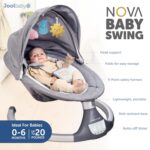 best  baby Bouncers for baby Jool Baby Nova Swing for Newborns - Electric Motorized Infant Swing, Bluetooth Music, 10 Preset Melodies, Remote (Updated Model, Gray)  - best price baby  Bouncers in best baby specials