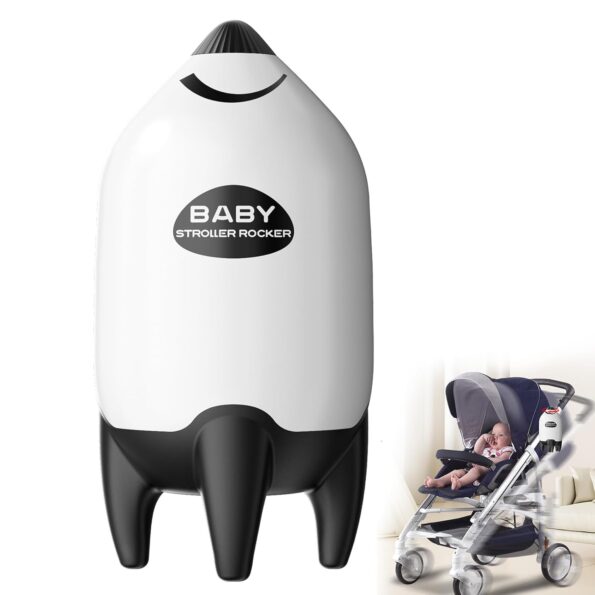 best  baby Bouncers for baby QNHMPW Baby Rocker, Portable Baby Bouncer Gently Rocks Any Stroller or Pram, Baby Vibrating Soother Adjustable Speed and USB Rechargeable, Baby Sleep Aid Newborn Essentials Must Haves Gifts  - best price baby  Bouncers in best baby specials