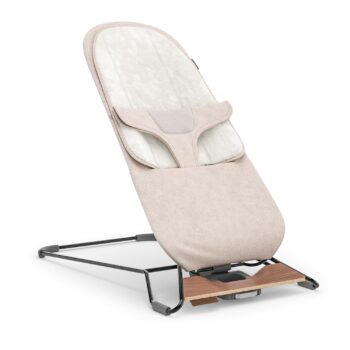 best  baby Bouncers for baby UPPAbaby Mira Bouncer/Portable 2-in-1 Bouncer + Seat Grows With Your Baby/GREENGuard® Gold, JPMA + FSC® certified/Cozy Seat Liner + Storage Bag Included/Charlie (Sand Mélange/Black Chrome/Walnut Wood)  - best price baby  Bouncers in best baby specials