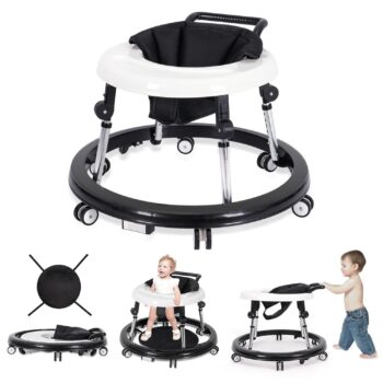 best  baby walkers for baby Baby Walker Foldable with 9 Adjustable Heights, Baby Walkers and Activity Center for Boys Girls Babies 7-18 Months, Baby Walker with Wheels Portable  - best price baby  walker in best baby specials