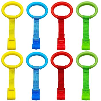 best  baby walkers for baby codree 8PCS 4 Colors Baby Playpen Pull up Rings- Baby Crib Pull up Rings- Baby Walking Exercises Assistant Rings- Baby Bed Stand Up Rings Baby Cot Hanging Rings for Infant Baby Toddler  - best price baby  walker in best baby specials