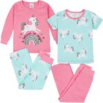 best  dress  for girl baby Gerber Baby Girls' Toddler Snug Fit 4-Piece Pajama Set  - best price kids girl dress in best baby specials