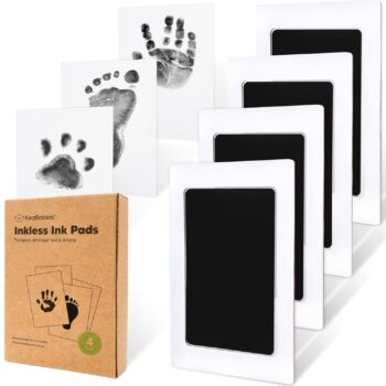 best gift for baby  4-Pack Inkless Hand and Footprint Kit - Ink Pad for Baby Hand and Footprints - Dog Paw Print Kit,Dog Nose Print Kit - Baby Footprint Kit, Clean Touch Baby Foot Printing Kit, Handprint Kit (Jet Black)  -  baby gift  in best baby specials