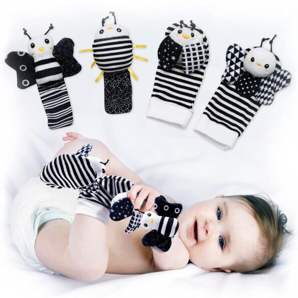 best gift for baby  BABY K Baby Rattle Socks & Wrist Toys (Set E) - Newborn Toys for Baby Boy or Girl - Brain Development Infant Toys - Hand and Foot Rattles Suitable for 0-6, 6-12 Months Babies - Newborn Baby Gifts  -  baby gift  in best baby specials