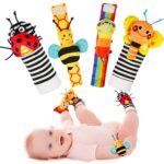 best gift for baby  Infinno Baby Wrist Rattle Socks and Foot Finder Set, Perfect Baby Toys for 0-12 Months Newborn Boys and Girls As Baby Shower Gifts, Garden Bug Series  -  baby gift  in best baby specials