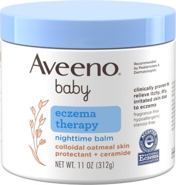 best price   Aveeno Baby Eczema Therapy Nighttime Moisturizing Body Balm, Nourishing Skin Protectant Soothes & Relieves Dry, Itchy Skin from Eczema, Hypoallergenic, Fragrance- & Steroid-Free, 11 oz   in best baby specials  store