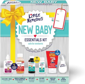 best price   Little Remedies, New Baby Essentials Kit, 6 Newborn Essentials, Saline Nasal Spray, Gas Relief Drops, Gripe Water, Fever Reliever, & Diaper Ointment   in best baby specials  store