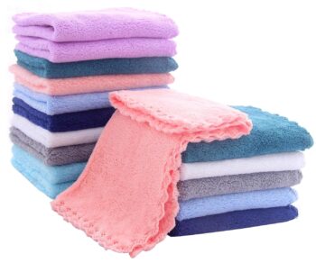 best price baby Bathing   16 Pack Baby Washcloths - Luxury Multicolor Coral Fleece - Extra Absorbent and Soft Wash Clothes for Newborns, Infants and Toddlers - Suitable for Sensitive Skin and New Born - Baby Shower, 10x10 Inch   in best baby specials