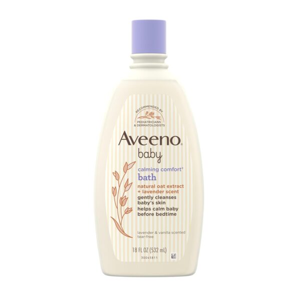 best price baby Bathing   Aveeno Baby Calming Comfort Bath with Relaxing Lavender & Vanilla Scents, Hypoallergenic & Tear-Free Formula, Paraben- & Phthalate-Free, 18 Fl Oz (Pack of 1)   in best baby specials