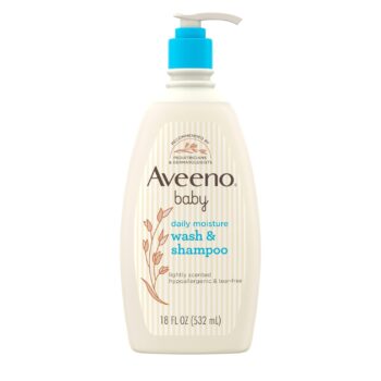 best price baby Bathing   Aveeno Baby Daily Moisture Gentle Body Wash & Shampoo with Oat Extract, 2-in-1 Baby Bath Wash & Hair Shampoo, Tear- & Paraben-Free for Hair & Sensitive Skin, Lightly Scented, 18 fl. oz   in best baby specials