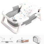 best price baby Bathing   Collapsible Baby Bathtub,Baby Bath Tub with Soft Cushion & Thermometer,Baby Bathtub Newborn to Toddler 0-36 Months,Portable Travel Baby Tub,Gray   in best baby specials