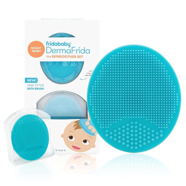 best price baby Bathing   Frida Baby DermaFrida The SkinSoother Baby Bath Brush, Cradle Cap Brush for Babies, Baby Essential for Dry Skin, Cradle Cap Treatment and Eczema, 2 Pack   in best baby specials