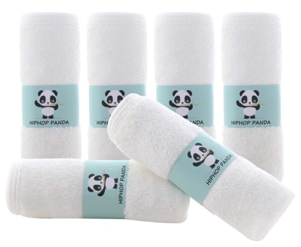 best price baby Bathing   HIPHOP PANDA Baby Washcloths, Rayon Made from Bamboo - 2 Layer Ultra Soft Absorbent Newborn Bath Face Towel - Reusable Baby Wipes for Delicate Skin - White, 6 Pack   in best baby specials