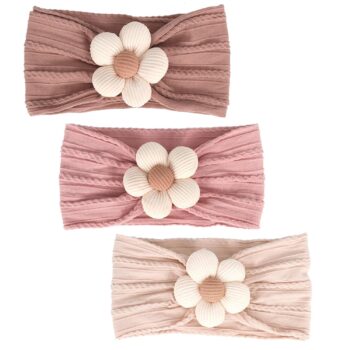 low price best quality    3 Pcs Baby Flower Headbands Baby Girls Nylon Headband Soft Hairbands Hair Accessories for Newborn Infant Toddler Kids (Beige Pink Khaki)   in best baby specials