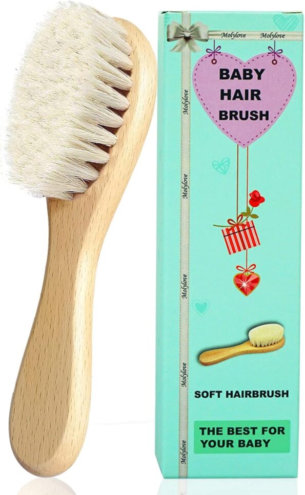 low price best quality    Baby Hair Brush, Wooden Goat Bristles Hair Brush for Newborns & Toddlers, Ideal for Cradle Cap, Perfect Baby Registry Gift, Hypoallergenic, 1 Count   in best baby specials