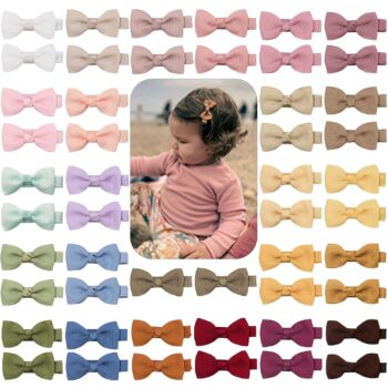 low price best quality    CÉLLOT Baby Hair Clips 50PCS Baby Girls Fully Lined Baby Bows Hair Pins Tiny 2" Hair Bows Alligator Clips for Baby Girls Infants Toddlers in Pairs   in best baby specials