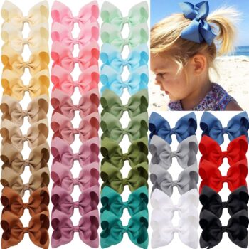 low price best quality    JOYOYO 40Pcs 4.5" Hair Bows Alligator Clips, Grosgrain Ribbon Girls Bows Clips Barrettes Hair Accessories for Baby Girls Toddlers Kids Teens (4.5inch,20 Colors in Pairs)   in best baby specials