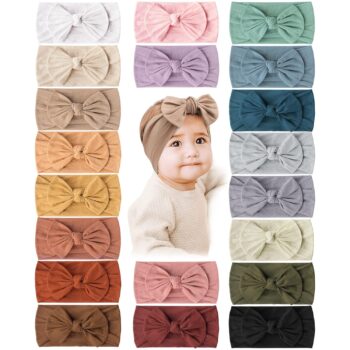 low price best quality    Prohouse 20PCS Baby Nylon Headbands Hairbands Hair Bow Elastics for Baby Girls Newborn Infant Toddlers Kids(Clay)   in best baby specials