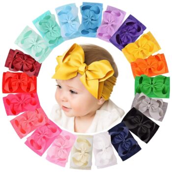 low price best quality    doboi 20pcs Baby Girls Bows Headbands Nylon Hairbands Ribbon Bow Elastic Hair Accessories for Newborns Infants Toddlers and Kids   in best baby specials