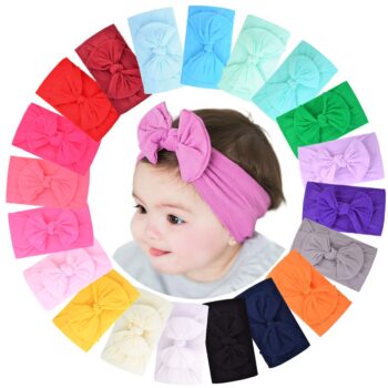 low price best quality    jollybows 20pcs Baby Girls Nylon Headbands Turban Hair Bows Hair Band Elastic Hair Accessories for Kids Toddlers Infants Newborn   in best baby specials