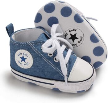 Unisex Baby Girls Boys Canvas High-top Shoes, Newborn Infant Anti-Slip Soft Sole Frist Walking Breathable Sneakers best price baby shoes in best baby specials