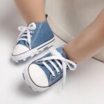 Unisex Baby Girls Boys Canvas High-top Shoes, Newborn Infant Anti-Slip