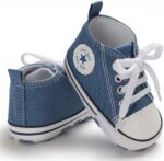 Unisex Baby Girls Boys Canvas High-top Shoes, Newborn Infant Anti-Slip