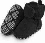 Pro Goleem Fleece Baby Booties, Warm Cozy Baby Slippers, Stay On Sock Shoes, Easy to Put on, Unisex Baby Gifts, Soft Non-Slip Adjustable Newborn Boots for Boys and Girls best price baby shoes in best baby specials