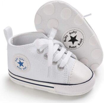 Unisex Baby Girls Boys Canvas High-top Shoes, Newborn Infant Anti-Slip Soft Sole Frist Walking Breathable Sneakers best price baby shoes in best baby specials