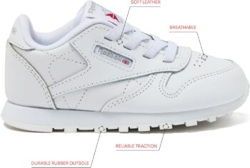 Reebok Classic Leather Girls and Boys Shoes for Kids Toddler Little Kid or Big Kid Sneakers Girl or Boy Tennis Shoes best price baby shoes in best baby specials