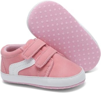 Clowora Unsex Baby Boys Girls Canvas First Walkers Shoes,Newborn Infant Non Slip Soft Sole Crib Casual Sneaker best price baby shoes in best baby specials 